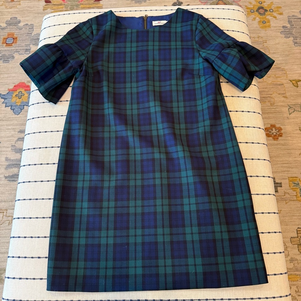 Vineyard Vines Blue and Green Plaid Dress